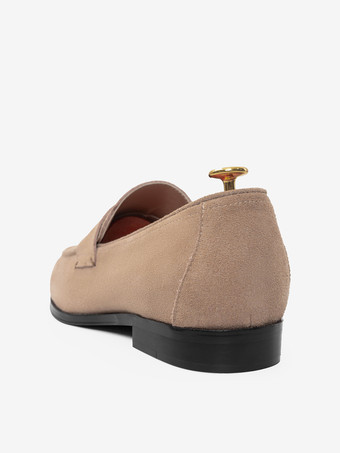 メンズ ペニーローファー スエード ラウンドトゥ スリッポン ペニーシューズ