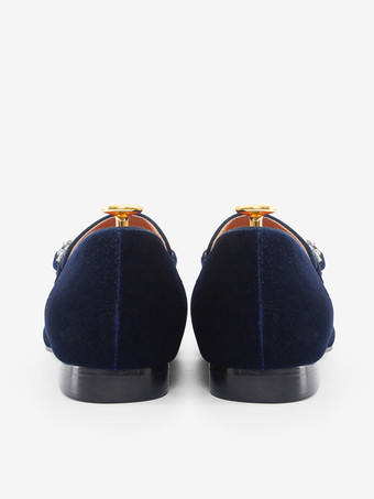 メンズ ペニーローファー プロムパーティー ウェディングシューズ ファッション マイクロスエードアッパー チェーンアートワーク スリッポンシューズ