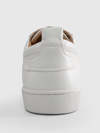 メンズ ホワイト 牛革 ロートップ スパイク レースアップ スニーカー カジュアルシューズ