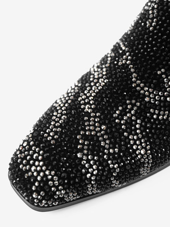 メンズ リベット ローファー シューズ スエード ブラック クリスタル ラインストーン スリッパ スリッポン プロム パーティー ウェディングシューズ