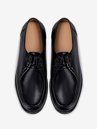 メンズドレスシューズ ラウンドトゥ 滑り止めプラットフォーム チャンキーローヒール ダービーシューズ