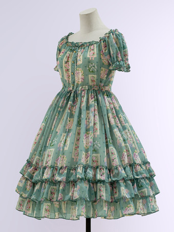 Robe Lolita douce Robe à manches courtes en polyester Robe Lolita