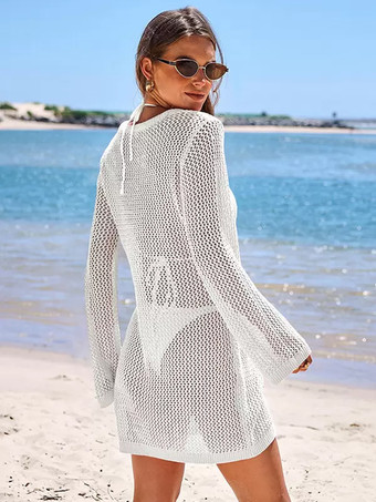 レディース カバーアップ ニット ホロー ビキニ ビーチ サマー カバーアップ