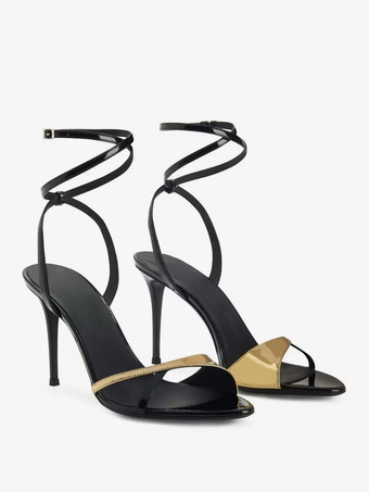 ハイヒール パーティーシューズ オープントゥ ストラップ スティレットヒール サンダル