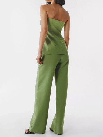 オフショルダートップスとワイドレッグボトムスの2点セット