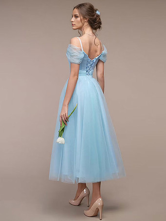 誕生日パーティードレス レースアップ スイート 半袖 プロム ミディドレス ワインレッド