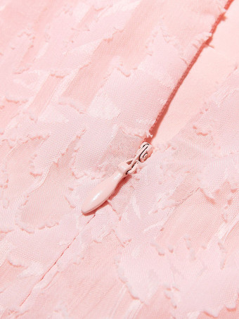 花柄ジャカード ソフトピンクドレス バタフライスリーブ Aライン ミディ丈 パーティードレス レディース 2025