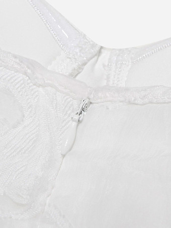 Robe bustier blanche en jacquard floral décolleté en cœur plissée ligne A robe de soirée mi-longue 2025