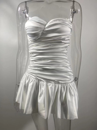 ソフトピンクのドレープミニドレス スウィートハートカラー ストラップレス バースデーパーティードレス レディース 2025