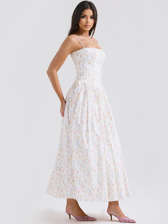 コルセットドレス ミニ フローラル ウルトラ スパゲッティ ストラップ バックレス コテージコア パーティー ミディドレス