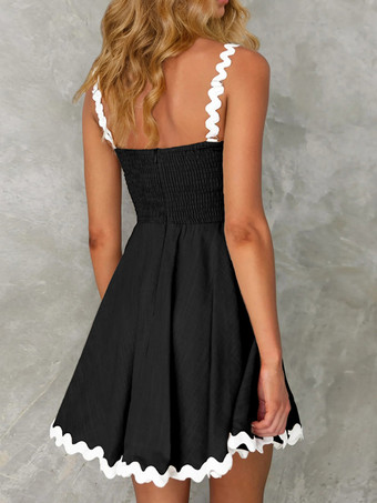 ツートンカラーのドレス ノースリーブ ストレッチ セクシー サマー ミニドレス