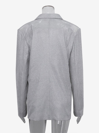 ジャケット、パンツ、ブラが付いた光沢のある3ピースのコーディネートセット（イブニングイベントやクラブ2025）