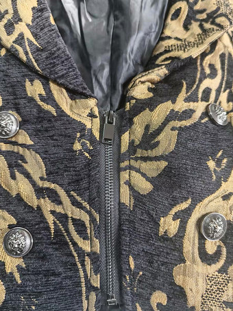 男性用ブラック ヴィンテージ レトロ ポリエステル 長袖 レトロコスチューム