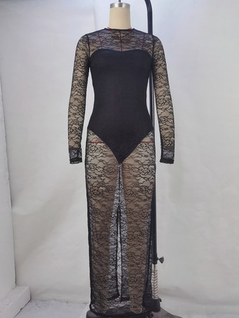 イリュージョンクラブドレス レース セクシー ナイトアウト クラブ コーチェラ ロングドレス