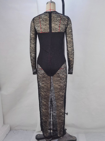 イリュージョンクラブドレス レース セクシー ナイトアウト クラブ コーチェラ ロングドレス