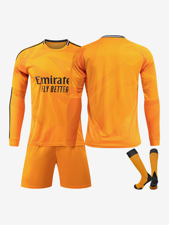 VuotoNo.5 BELLINGHAM NO.9 MBAPPÉ Maglia da calcio a maniche lunghe da uomo arancione Activewear