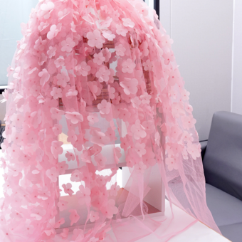 サーモンピンクイブニングドレス ボールガウン Vネック オーガンザ フロアレングス アップリケ 社交パーティードレス