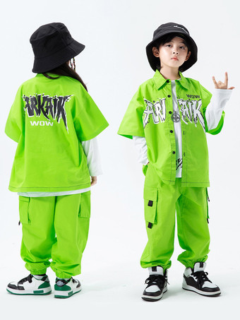 ジャズダンスコスチューム ユニセックス ポリエステル トップパンツ オーバーコート ダンスウェア