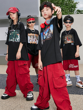 ジャズダンスコスチューム ユニセックス ポリエステルトップパンツ ダンスウェア