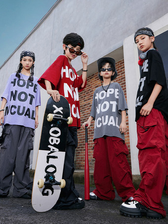 ジャズダンスコスチューム ユニセックス ポリエステルトップパンツ ダンスウェア