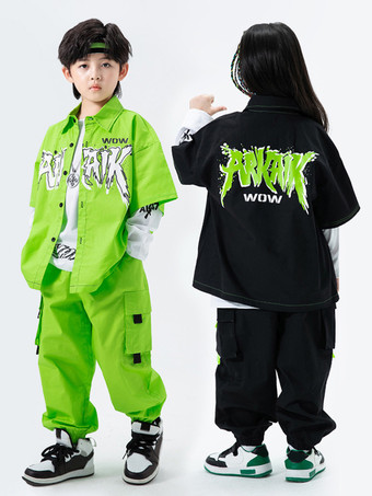 ジャズダンスコスチューム ユニセックス ポリエステル トップパンツ オーバーコート ダンスウェア