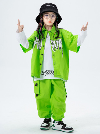 ジャズダンスコスチューム ユニセックス ポリエステル トップパンツ オーバーコート ダンスウェア