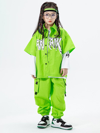 ジャズダンスコスチューム ユニセックス ポリエステル トップパンツ オーバーコート ダンスウェア