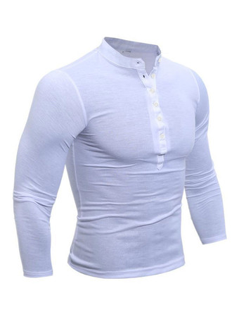 WeißT-Shirts Chic Jewel Neck Langarm