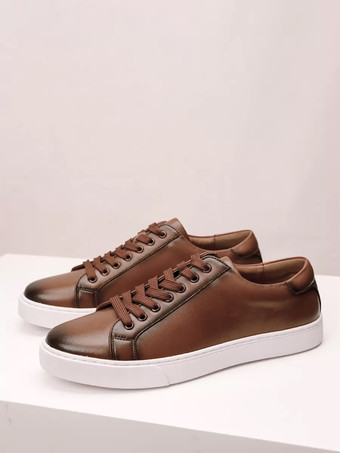 メンズスニーカー ラウンドトゥ レースアップ フラット ハイキングシューズ