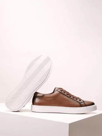 メンズスニーカー ラウンドトゥ レースアップ フラット ハイキングシューズ