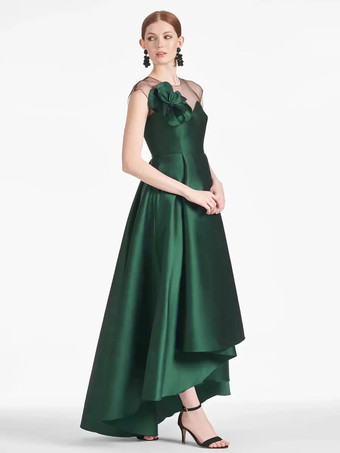 ブライダルマザードレス イリュージョンネックライン ノースリーブ Aライン プリーツ ウェディングゲストドレス