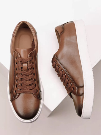 メンズスニーカー ラウンドトゥ レースアップ フラット ハイキングシューズ