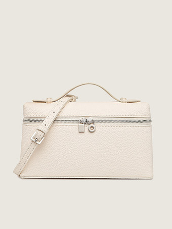 アイボリー フェイクレザー ボックスバッグ スクエア クロスボディバッグ レディース 2025