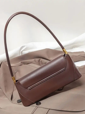 バゲットバッグ フェイクレザー スリムショルダーバッグ レディース 2025