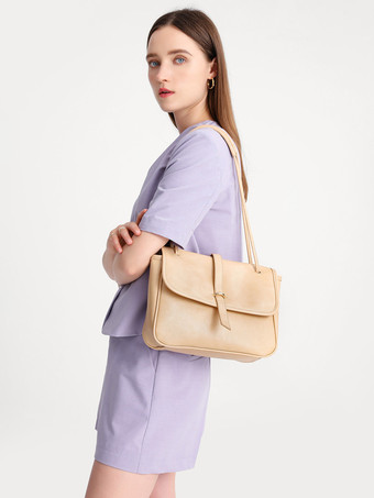 大容量ショルダーバッグ フェイクレザー フラップバッグ レディース 2025