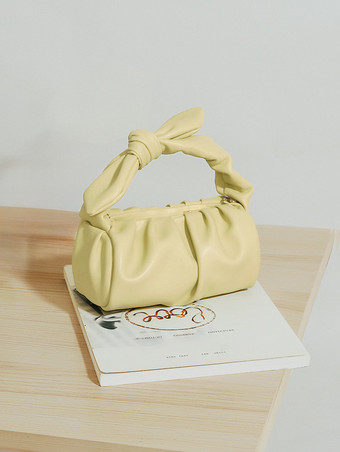 チェーン付きクロスボディクラウドバッグ フェイクレザー 蝶結びハンドバッグ レディース 2025