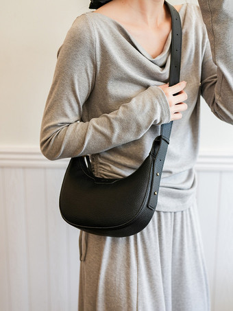 フェイクレザー ホーボーバッグ 三日月型ショルダーバッグ レディース 2025