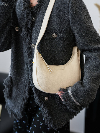 フェイクレザー ホーボーバッグ 三日月型ショルダーバッグ レディース 2025