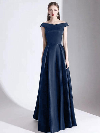 イブニングドレス 半袖 プロムドレス Aライン ボートネック パーティードレス サテン レースアップ ロング丈 フォーマルドレス ブラック