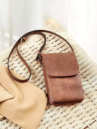 フェイクレザー 携帯バッグ 調節可能なショルダーストラップ クロスボディバッグ 女性用 2025