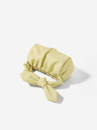 チェーン付きクロスボディクラウドバッグ フェイクレザー 蝶結びハンドバッグ レディース 2025