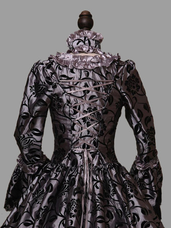 プリンセス 女性用 貴族ドレス 中世 ドレス ゴールド 長袖 ポリエステル 綿じゅす ダンスパーティー チョーカー ドレス ヴィンテージ 中世 ドレス・貴族ドレス ヨーロッパ　宮廷風 レトロコスチューム コスチューム コスチューム