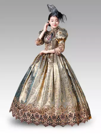 Beokeuioe Abito da Donna con Maniche a Campana, Fiocco, Lunghezza al Ginocchio, Costume Rococò Barocco da Principessa, Vintage, Gotico, Rinascimentale, Vittoriano, Medioevale, Elegante, Retro, A2