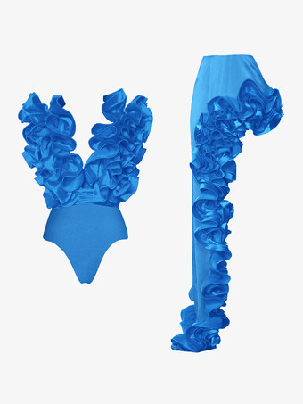 ブルー シックな赤いドレス、フリル、ノースリーブ、バックレス、アシンメトリーなパーティーミニドレス