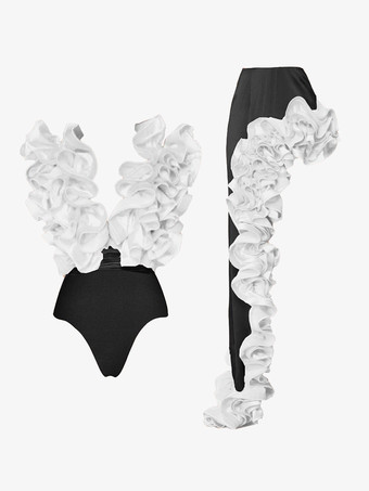 ホワイト シックな赤いドレス、フリル、ノースリーブ、バックレス、アシンメトリーなパーティーミニドレス