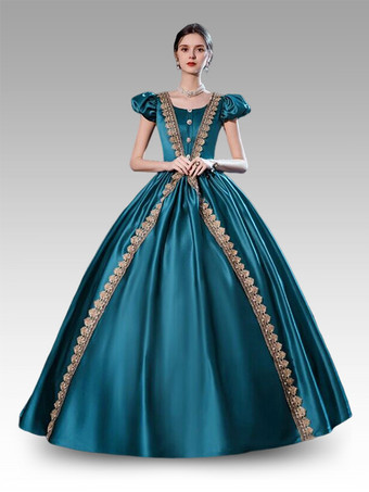 Barockes königsblaues Kleid königsblau Marie Antoinette Vintage-Stil kurzärmeliges Kostüm