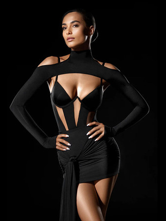 ブラック ボディコン ミニドレス セクシー クラブ ストラップ ドレス レディース 2025