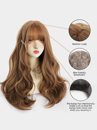 甘いロリータ ウィッグ 26 インチ乱れた耐熱繊維亜麻ロリータ アクセサリー