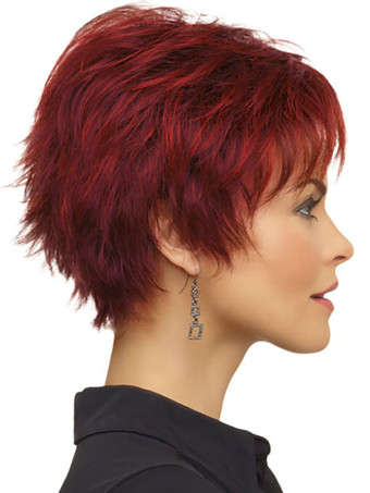 ウィッグ　マホガニー　シック＆モダン　女性用　耐熱ファイバー　ストレート　フルウィッグ　ストリートウェア　女性用　