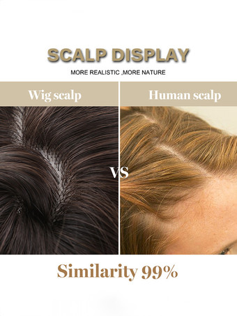 ストレートな前髪のブラウンのウェーブロングウィッグ 女性用合成ウィッグ 2025